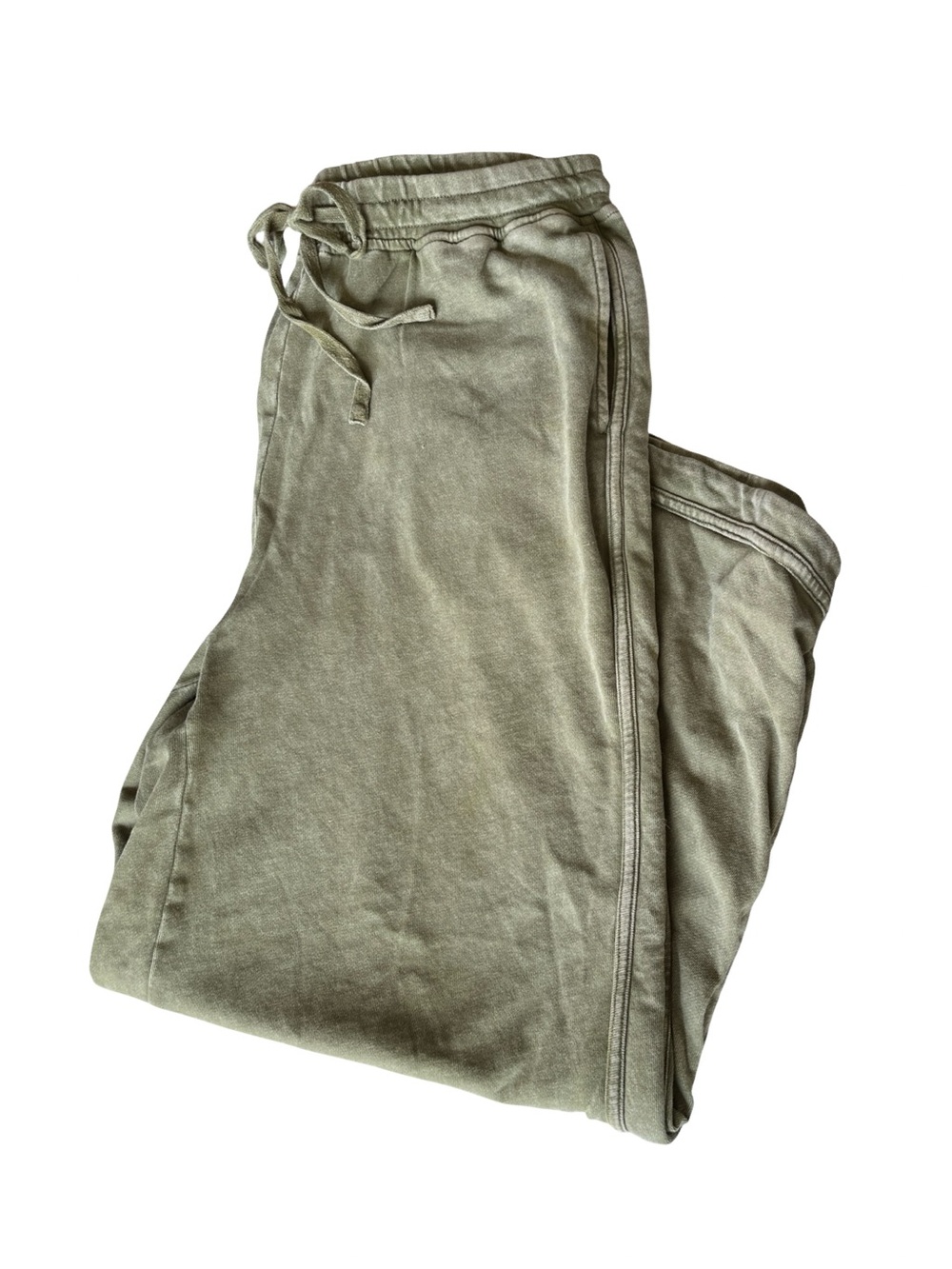 Easel Sweatpants High Rise Wide Leg Green Casual Cotton Womens Size Medium